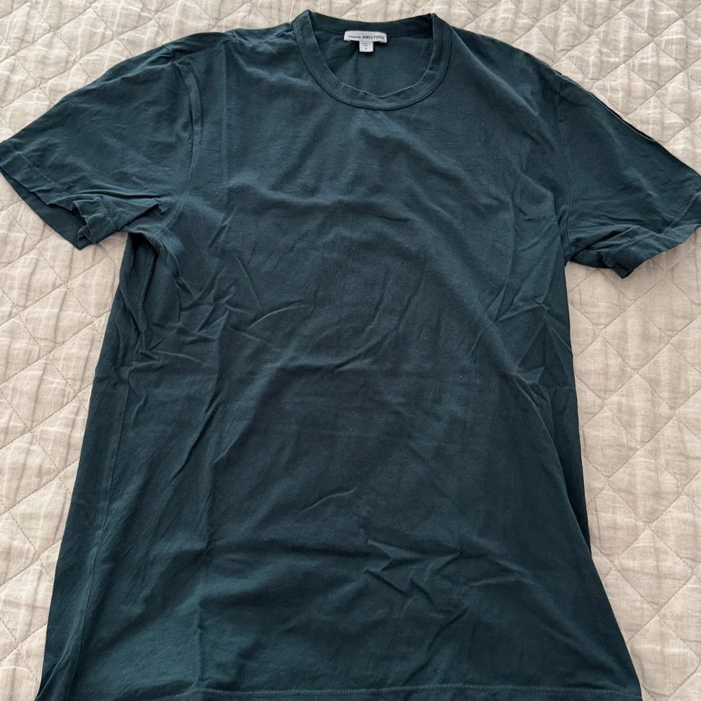Men’s James Perse Forest Green Short Sleeve Crew (Size 2) - Picture 1 of 5